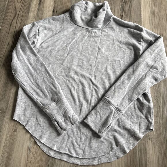 Offline By Aerie Softest Gray Mock Neck Fleece Comfy Light Pullover Sweatshirt S - Picture 4 of 9